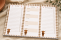 Highland Gingham Personalised A4 Family Centre Planner | Menu & Tear-Off Shopping List